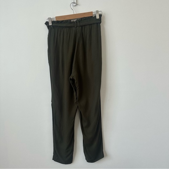 H&M Dark Olive Green Paper Bag Pants - Picture 6 of 9